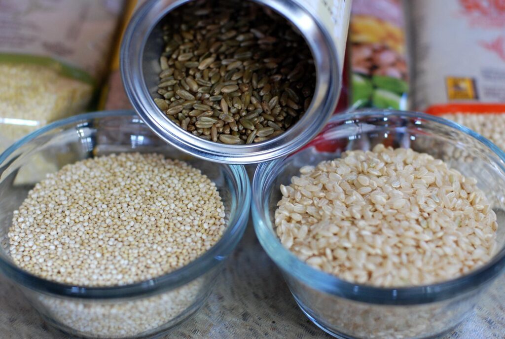 Whole grains and seeds for weight loss with diabetes.